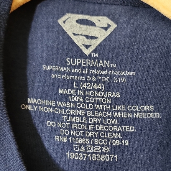 Superman Logo Blue T-Shirt Size L - Picture 3 of 4